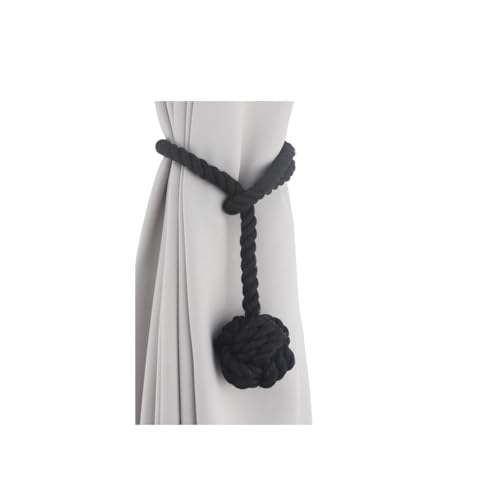 LUYSGBXR Raffhalter Für Vorhänge 2 Stück Vorhang-Clips-Halter mit Riemen, Dickes Seil-Design(Black) von LUYSGBXR