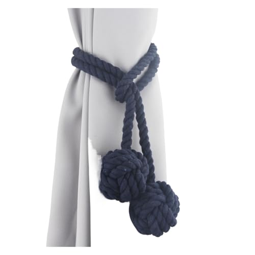 LUYSGBXR Raffhalter Für Vorhänge 2 Stück Vorhang-Clips-Halter mit Riemen, Dickes Seil-Design(Blue 3) von LUYSGBXR