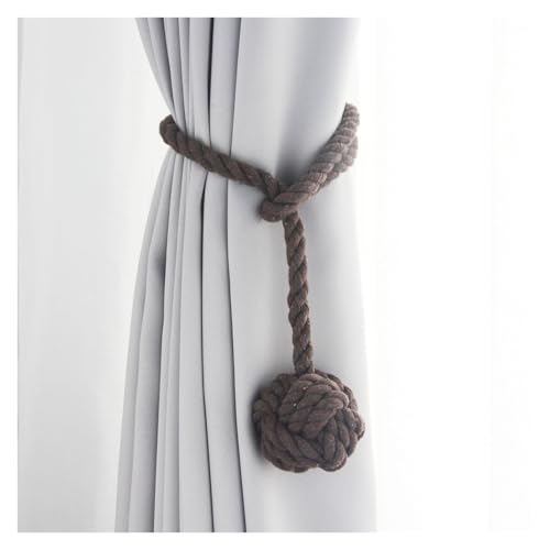 LUYSGBXR Raffhalter Für Vorhänge 2 Stück Vorhang-Clips-Halter mit Riemen, Dickes Seil-Design(Coffee 2) von LUYSGBXR