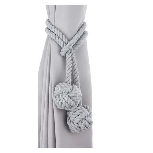 LUYSGBXR Raffhalter Für Vorhänge 2 Stück Vorhang-Clips-Halter mit Riemen, Dickes Seil-Design(Gray 1) von LUYSGBXR