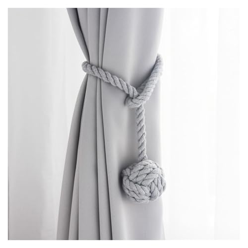 LUYSGBXR Raffhalter Für Vorhänge 2 Stück Vorhang-Clips-Halter mit Riemen, Dickes Seil-Design(Gray 2) von LUYSGBXR