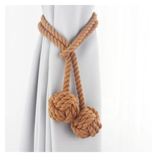 LUYSGBXR Raffhalter Für Vorhänge 2 Stück Vorhang-Clips-Halter mit Riemen, Dickes Seil-Design(Khaki 1) von LUYSGBXR