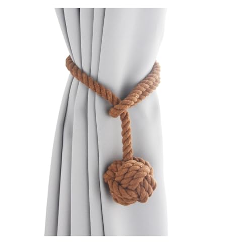 LUYSGBXR Raffhalter Für Vorhänge 2 Stück Vorhang-Clips-Halter mit Riemen, Dickes Seil-Design(Khaki 2) von LUYSGBXR