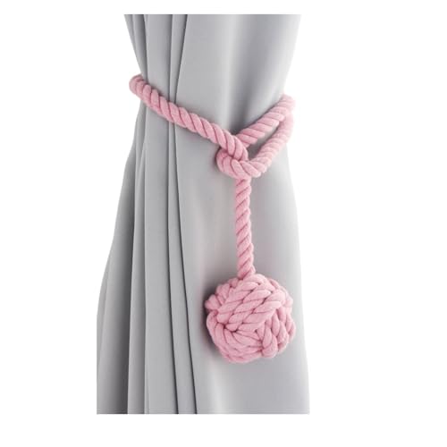 LUYSGBXR Raffhalter Für Vorhänge 2 Stück Vorhang-Clips-Halter mit Riemen, Dickes Seil-Design(Pink) von LUYSGBXR