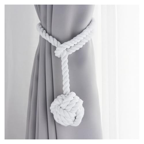 LUYSGBXR Raffhalter Für Vorhänge 2 Stück Vorhang-Clips-Halter mit Riemen, Dickes Seil-Design(White 1) von LUYSGBXR