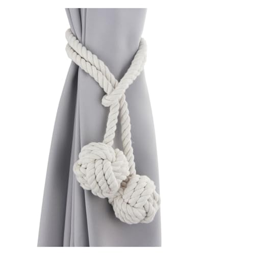 LUYSGBXR Raffhalter Für Vorhänge 2 Stück Vorhang-Clips-Halter mit Riemen, Dickes Seil-Design(White 2) von LUYSGBXR