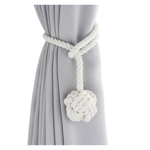 LUYSGBXR Raffhalter Für Vorhänge 2 Stück Vorhang-Clips-Halter mit Riemen, Dickes Seil-Design(White 3) von LUYSGBXR