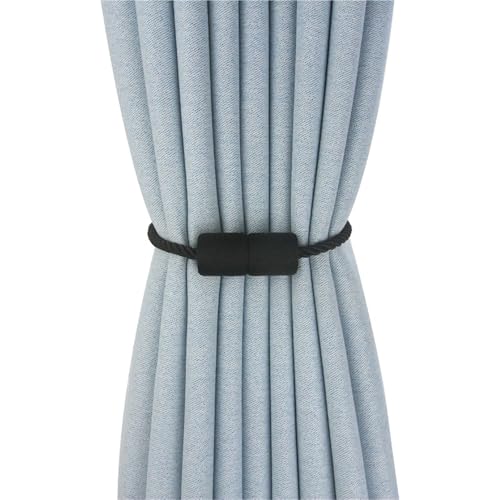 LUYSGBXR Raffhalter Für Vorhänge Vorhang-Raffhalter, 2 Stück, Vorhangseil-Raffhalter, Vorhanghalterungen for Vorhänge(Black) von LUYSGBXR