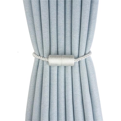 LUYSGBXR Raffhalter Für Vorhänge Vorhang-Raffhalter, 2 Stück, Vorhangseil-Raffhalter, Vorhanghalterungen for Vorhänge(White) von LUYSGBXR