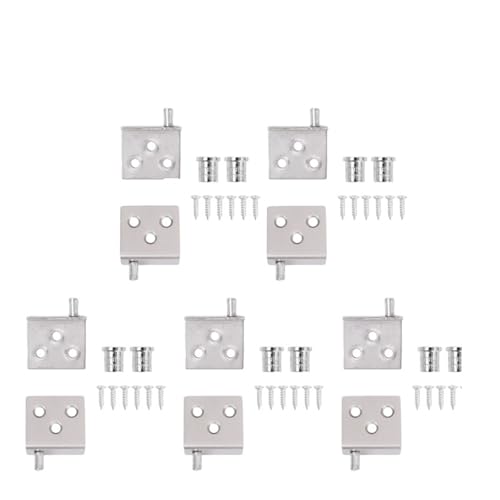 LUYSGBXR Schrank Scharniere 10/2Pcs Verdeckte Scharniere Unsichtbare Schrank Oben Und Unten Tür Pivot for Holz Panel Schrank Display Unterstützung Halterung(10PCS-Silver) von LUYSGBXR