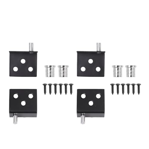 LUYSGBXR Schrank Scharniere 10/2Pcs Verdeckte Scharniere Unsichtbare Schrank Oben Und Unten Tür Pivot for Holz Panel Schrank Display Unterstützung Halterung(4PCS-Black) von LUYSGBXR