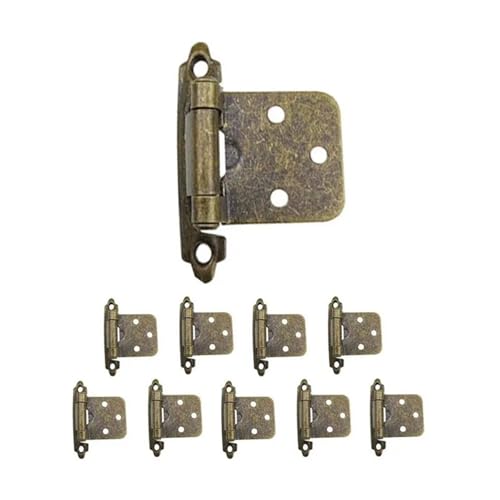 LUYSGBXR Schrank Scharniere 10 Stück selbstschließende Overlay-Schrankscharniere, robuste Türscharniere, Schrankscharniere for Haushaltsdekor-Hardware(Green Bronze) von LUYSGBXR
