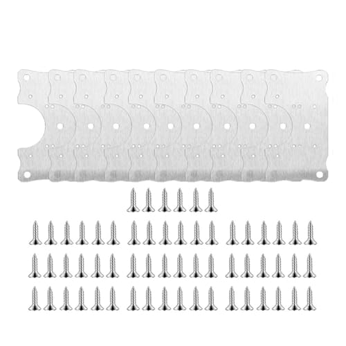 LUYSGBXR Schrank Scharniere 10x Edelstahl Scharnier Reparatur Platte for Schrank Möbel Scharniere Montage Werkzeug Küche Schrank Tür Befestigungs Platte Hause Werkzeuge(10pcs) von LUYSGBXR