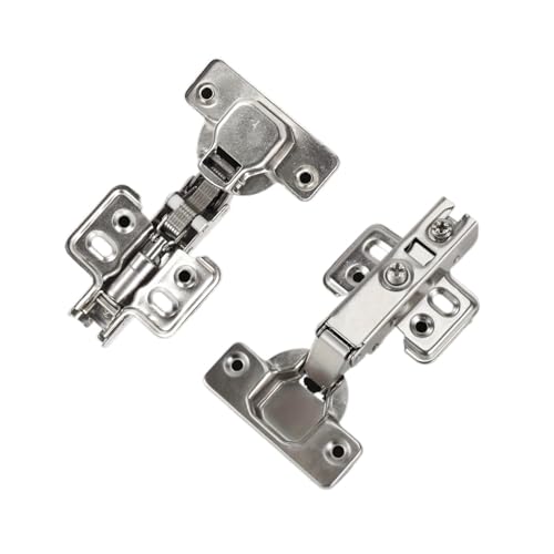 LUYSGBXR Schrank Scharniere 2/20 Stück Schrankscharniere mit Schrauben, Stahlscharniere for Möbel, vollflächige Stummschaltung, Schranktür, Schrankscharniere, Möbelbeschlag(2pcs) von LUYSGBXR