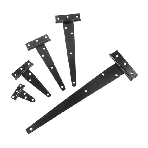 LUYSGBXR Schrank Scharniere 4PCS Eisen T Scharnier Schwarz T Scharniere Schrank Scharnier Garten Schuppen 2-12 Zoll Holz Tür Tor for licht Tore Türen Möbel Hardware(A2) von LUYSGBXR