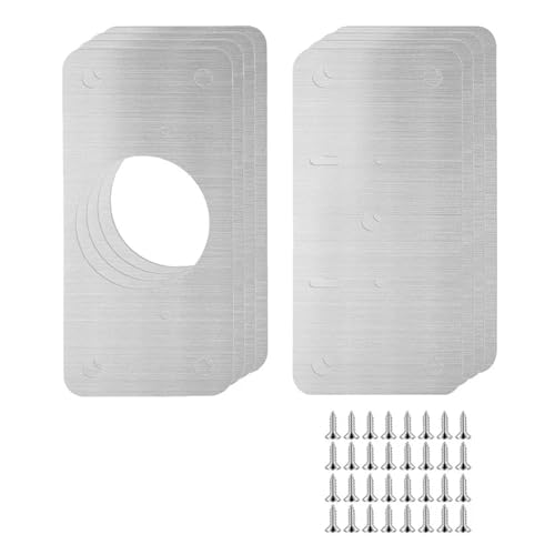 LUYSGBXR Schrank Scharniere Edelstahl-Scharnier-Reparaturplatte, Schranktür-Scharnier-Montagewerkzeug, Möbel, Schrank-Hardware, Scharnier-Befestigungsplatten-Sets(8pcs (4 Set)) von LUYSGBXR