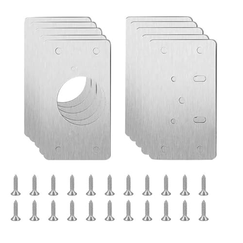 LUYSGBXR Schrank Scharniere Schrankscharnier-Reparaturplatten-Set, Küchenschrank-Türscharnier-Montageplatte mit Löchern for Schrankmöbel-Hardware-Zubehör(10PCS(5pairs)) von LUYSGBXR