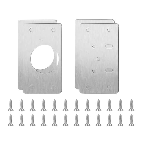 LUYSGBXR Schrank Scharniere Schrankscharnier-Reparaturplatten-Set, Küchenschrank-Türscharnier-Montageplatte mit Löchern for Schrankmöbel-Hardware-Zubehör(4PCS(2pairs)) von LUYSGBXR