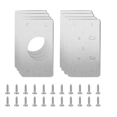 LUYSGBXR Schrank Scharniere Schrankscharnier-Reparaturplatten-Set, Küchenschrank-Türscharnier-Montageplatte mit Löchern for Schrankmöbel-Hardware-Zubehör(8PCS(4pairs)) von LUYSGBXR