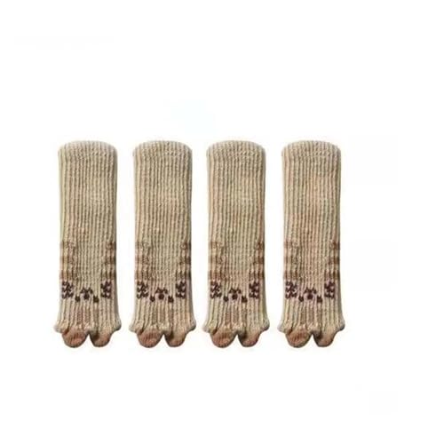 LUYSGBXR Stuhlsocken 12 Teile/Satz Stumm Gestrickte Gestrickte Tischbein Abdeckung rutschfeste Geräuschreduzierung Stuhlfüße Socken Dickere Tischbeine Socken Möbelbeine(Beige) von LUYSGBXR