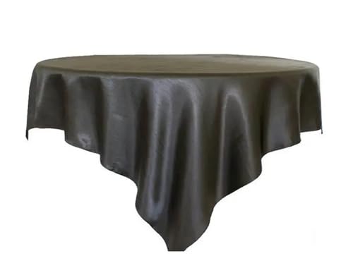 LUYSGBXR Tischdecke Rund 175 cm/180 cm/228 cm Quadratische Runde Tischdecke Satin Stoff Solide Tischdecken Abdeckung Hochzeit Party Bankett Hause Tisch Dekor(Black,90x90inch-228x228cm) von LUYSGBXR