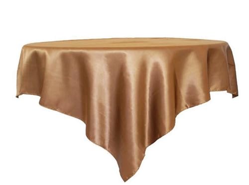 LUYSGBXR Tischdecke Rund 175 cm/180 cm/228 cm Quadratische Runde Tischdecke Satin Stoff Solide Tischdecken Abdeckung Hochzeit Party Bankett Hause Tisch Dekor(Chocolate,69x69inch-175x175cm) von LUYSGBXR