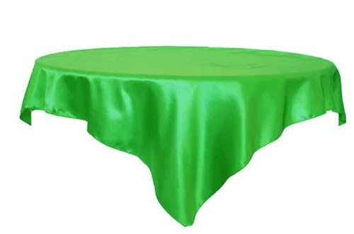LUYSGBXR Tischdecke Rund 175 cm/180 cm/228 cm Quadratische Runde Tischdecke Satin Stoff Solide Tischdecken Abdeckung Hochzeit Party Bankett Hause Tisch Dekor(Dark Green,69x69inch-175x175cm) von LUYSGBXR