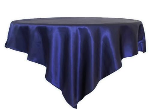 LUYSGBXR Tischdecke Rund 175 cm/180 cm/228 cm Quadratische Runde Tischdecke Satin Stoff Solide Tischdecken Abdeckung Hochzeit Party Bankett Hause Tisch Dekor(Deep Blue,90x90inch-228x228cm) von LUYSGBXR