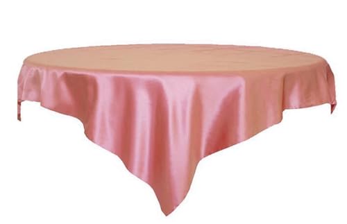 LUYSGBXR Tischdecke Rund 175 cm/180 cm/228 cm Quadratische Runde Tischdecke Satin Stoff Solide Tischdecken Abdeckung Hochzeit Party Bankett Hause Tisch Dekor(Peach,71x71inch-180x180cm) von LUYSGBXR
