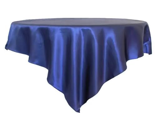 LUYSGBXR Tischdecke Rund 175 cm/180 cm/228 cm Quadratische Runde Tischdecke Satin Stoff Solide Tischdecken Abdeckung Hochzeit Party Bankett Hause Tisch Dekor(Royal Blue,69x69inch-175x175cm) von LUYSGBXR
