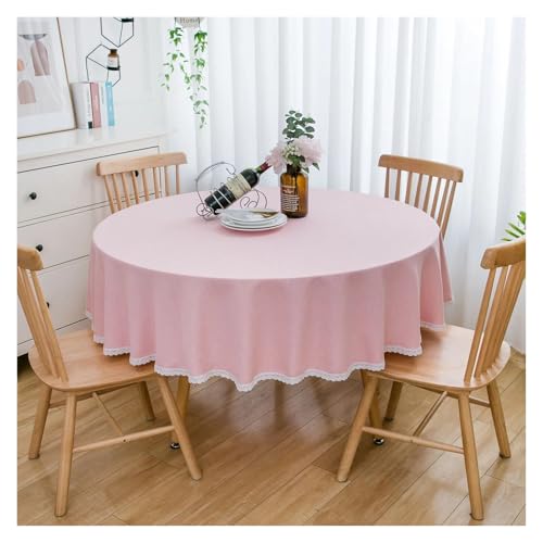 LUYSGBXR Tischdecke Rund Große runde Tischdecke aus einfarbiger Baumwolle und Leinen for den Esstisch(FS-02,100cm) von LUYSGBXR