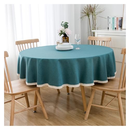 LUYSGBXR Tischdecke Rund Große runde Tischdecke aus einfarbiger Baumwolle und Leinen for den Esstisch(KQ-05,100cm) von LUYSGBXR