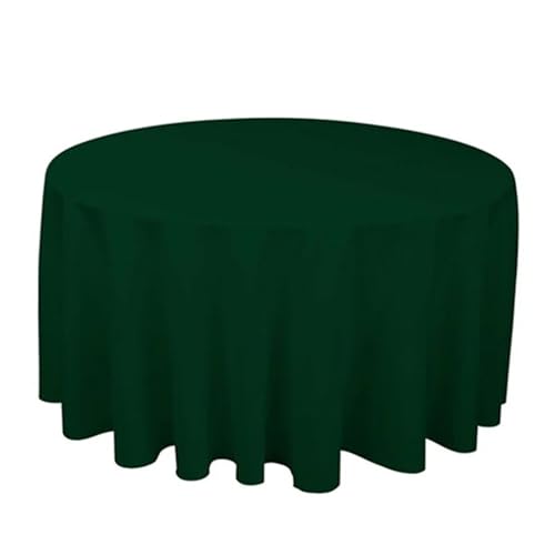 LUYSGBXR Tischdecke Rund Runde Polyester-Tischdecke in Weiß/Schwarz/Rot/Grün/Blau/Gold, solide Tischdecke for Hochzeit, Party, Heimdekoration(Dark Green,Diameter 200cm) von LUYSGBXR