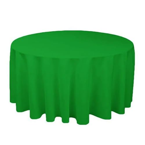 LUYSGBXR Tischdecke Rund Runde Polyester-Tischdecke in Weiß/Schwarz/Rot/Grün/Blau/Gold, solide Tischdecke for Hochzeit, Party, Heimdekoration(Green,Diameter 180cm) von LUYSGBXR