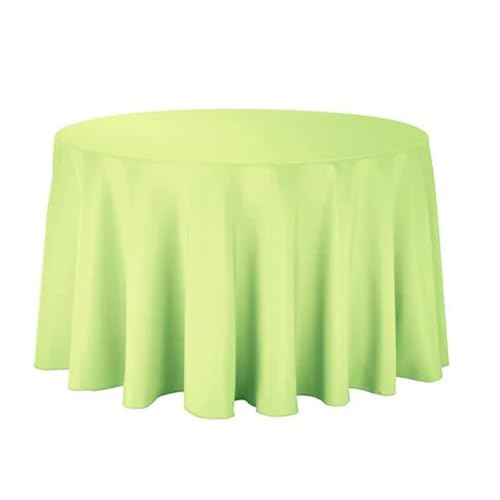 LUYSGBXR Tischdecke Rund Runde Polyester-Tischdecke in Weiß/Schwarz/Rot/Grün/Blau/Gold, solide Tischdecke for Hochzeit, Party, Heimdekoration(Light Green,Diameter 200cm) von LUYSGBXR
