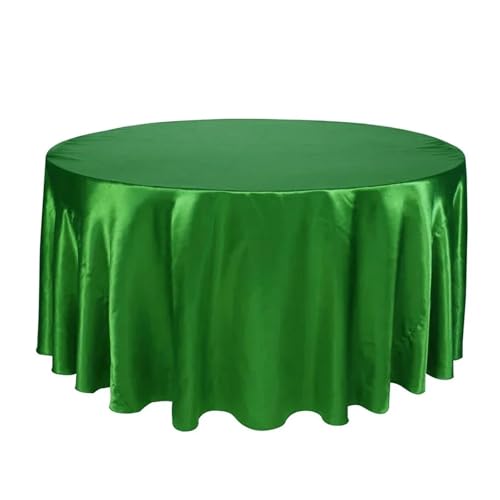 LUYSGBXR Tischdecke Rund Runde Satin-Tischdecken mit hellem, glattem Stoff, einfarbig, for Hochzeits-, Party-, Restaurant- und Bankettdekorationen(Dark Green,57inch-145cm) von LUYSGBXR