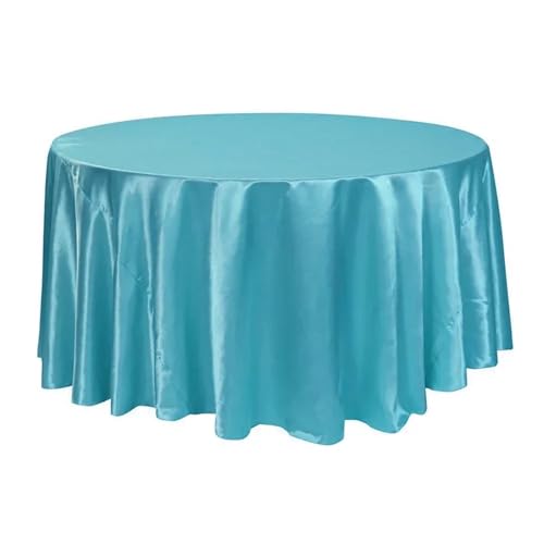 LUYSGBXR Tischdecke Rund Runde Satin-Tischdecken mit hellem, glattem Stoff, einfarbig, for Hochzeits-, Party-, Restaurant- und Bankettdekorationen(Light blue1,78inch-200cm) von LUYSGBXR
