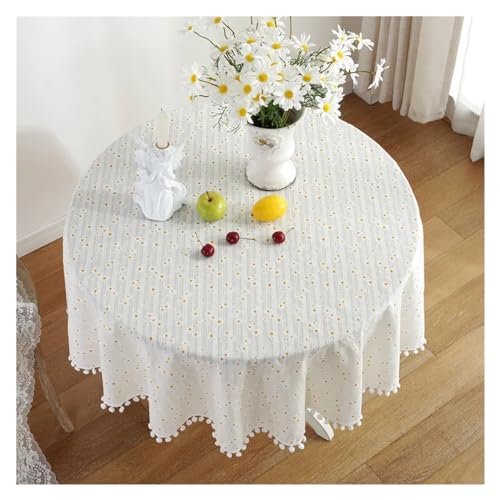 LUYSGBXR Tischdecke Rund Runde Tischdecke mit Blumenmuster und Quasten, geeignet for Küchendekoration/Esstisch/Party im Innen- und Außenbereich(B,Diameter 60cm) von LUYSGBXR