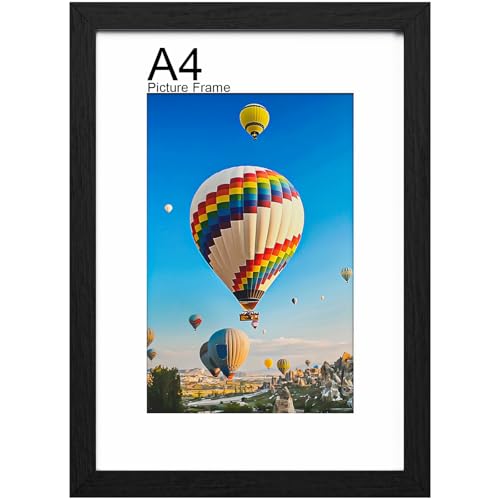 LVAOUO Bilderrahmen A4, Holz A4 Bilderrahmen Schwarz 21 x 29.7 cm, Vielseitiger a4 Rahmen Schwarz, Display, Quer-oder Hochformat PVC Material mit Plexiglas und Ständer, Wandmontage & Schreibtisch LVAOUO Bilderrahmen A4, Holz A4 Bilderrahmen Schwarz 21 x 29.7 cm, Vielseitiger a4 Rahmen Schwarz, Display, Quer-oder Hochformat PVC Material mit Plexiglas und Ständer, Wandmontage & Schreibtisch von LVAOUO