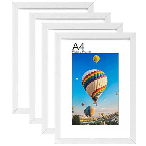 LVAOUO Bilderrahmen A4, Holz A4 Bilderrahmen Weiß 21 x 29.7 cm, Vielseitiger a4 Rahmen Schwarz, Display, Quer-oder Hochformat PVC Material mit Plexiglas und Ständer, Wandmontage & Schreibtisch LVAOUO Bilderrahmen A4, Holz A4 Bilderrahmen Weiß 21 x 29.7 cm, Vielseitiger a4 Rahmen Schwarz, Display, Quer-oder Hochformat PVC Material mit Plexiglas und Ständer, Wandmontage & Schreibtisch von LVAOUO