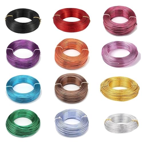1 Rolle Aluminiumdraht für Schmuckherstellung DIY Halskette Armband 0,8 mm 1 mm 1,5 mm 2 mm 3,0 mm 4 mm 5 mm 6 mm 23 Farben Für DIY Schnitzerei, Kreation von von LVCHAO