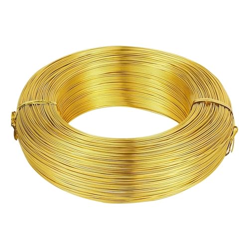 500 g 0,6/1,2/1,5/2,0/3,0 mm Aluminiumdraht, DIY-Schmuckkomponenten, Zubehör, Finden, Herstellen, Halsketten, Armbänder, Bastelbedarf Für DIY-Schmuckherstellung, Modellskulpturen(Gold,3.0mm 25m) von LVCHAO