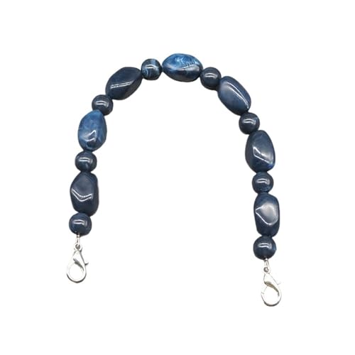 Gelee-Griff, bunte Perlenriemen, austauschbarer Handtaschenriemen aus Harz mit Perlglanzeffekt, DIY-Taschenzubehör for Abendtaschen Geeignet Für Damenhandtasche, Umhängetasche(Blue,34.5cm Gold clasps) von LVCHAO