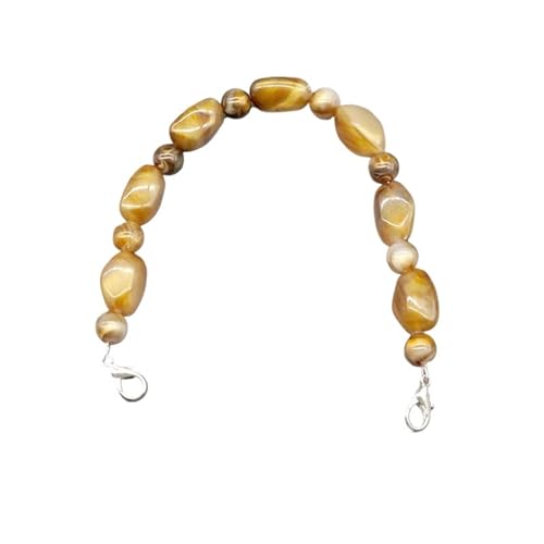 Gelee-Griff, bunte Perlenriemen, austauschbarer Handtaschenriemen aus Harz mit Perlglanzeffekt, DIY-Taschenzubehör for Abendtaschen Geeignet Für Damenhandtasche, Umhängetasche(Coffee,34.5cm Gold clasp von LVCHAO