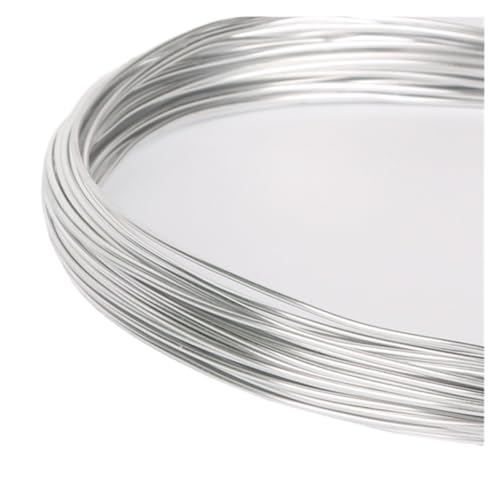 LVCHAO 1/1,5/2/2,5 mm silberfarbener, runder Aluminium-Weichmetalldraht for Basteln von Floristenschmuck, Perlenherstellung, 4 Größen Für DIY-Schmuckherstellung, Modellskulpturen(Dia 18 Gauge 10m) von LVCHAO