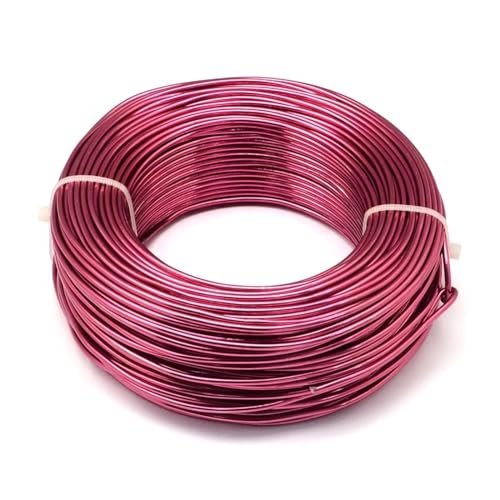 LVCHAO 280 m/250 g Aluminiumdraht, 0,6 mm, Flexibler Basteldraht for Perlenschmuck, Basteln, Herstellen von Zubehör Für DIY-Schmuckherstellung, Modellskulpturen(Cerise Color) von LVCHAO