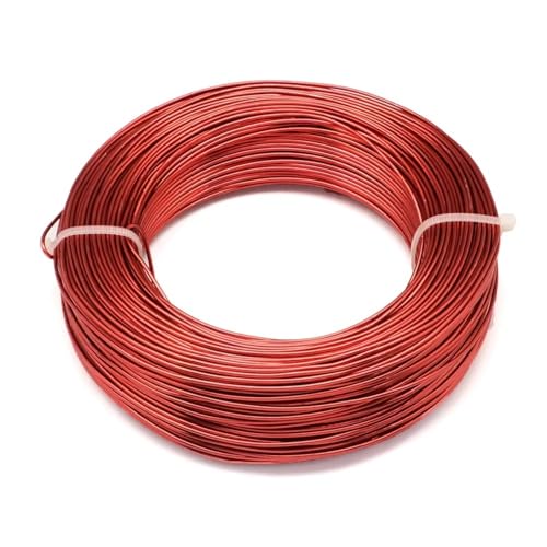 LVCHAO 280 m/250 g Aluminiumdraht, 0,6 mm, Flexibler Basteldraht for Perlenschmuck, Basteln, Herstellen von Zubehör Für DIY-Schmuckherstellung, Modellskulpturen(Red Color) von LVCHAO