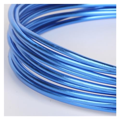 LVCHAO 3–10 Meter 1/1,5/2/2,5 mm runder Aluminiumdraht Metallhandwerk Perlendraht zur Schmuckherstellung DIY-Zubehör Für DIY-Schmuckherstellung, Modellskulpturen(Blue,2mm 5meter) von LVCHAO
