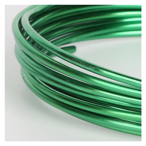 LVCHAO 3–10 Meter 1/1,5/2/2,5 mm runder Aluminiumdraht Metallhandwerk Perlendraht zur Schmuckherstellung DIY-Zubehör Für DIY-Schmuckherstellung, Modellskulpturen(Dark Green,2mm 5meter) von LVCHAO