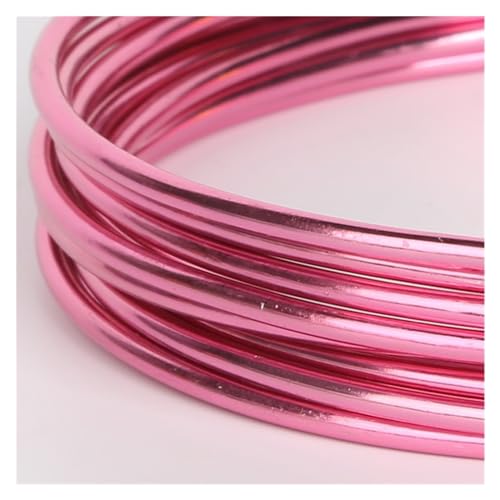 LVCHAO 3–10 Meter 1/1,5/2/2,5 mm runder Aluminiumdraht Metallhandwerk Perlendraht zur Schmuckherstellung DIY-Zubehör Für DIY-Schmuckherstellung, Modellskulpturen(Fuchsia,1mm 10meter) von LVCHAO
